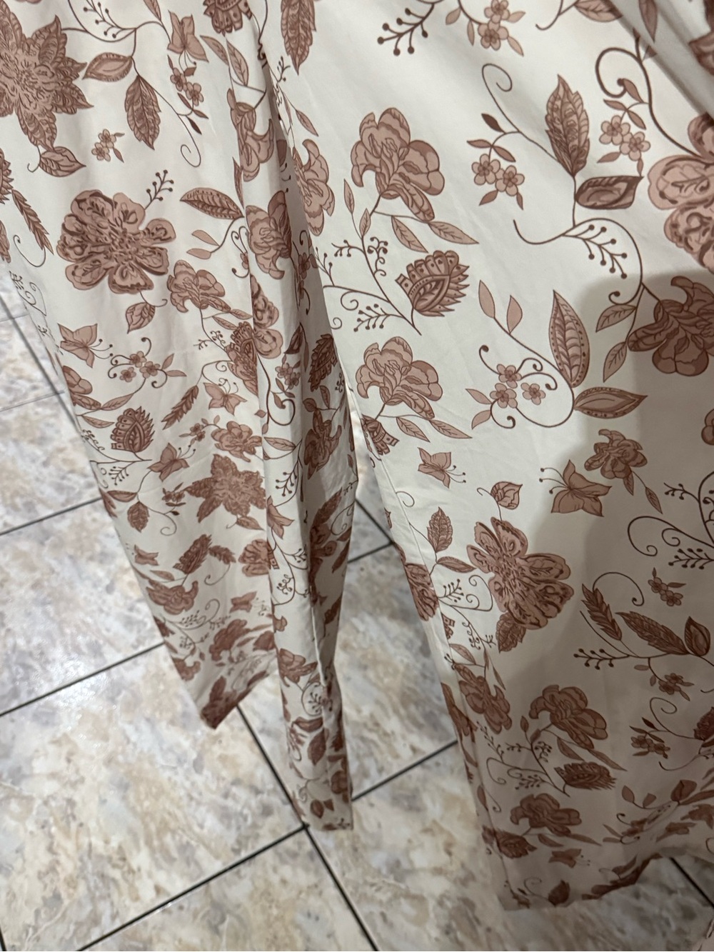 NWOT Jumpsuit Button-Front Floral Top in Cream and Brown size Small 🌺🌸🌻 BRB SL 2 - Picture 6 of 6